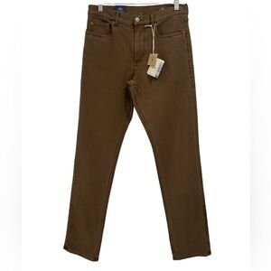 NWT Faherty Stretch Terry 5-Pocket Garment Dyed Pants in Bark Brown - 30x32